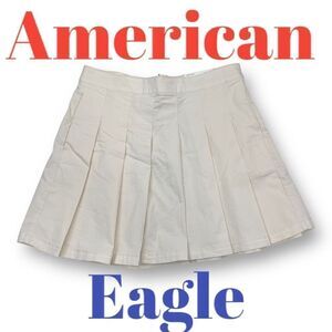 American Eagle Skirt Women's 14 Super Hi-Rise Super Stretch Pleated White Skirt
